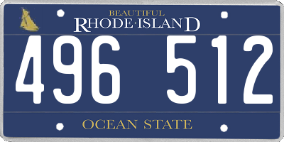 RI license plate 496512