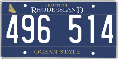 RI license plate 496514