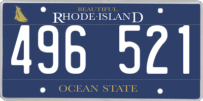 RI license plate 496521
