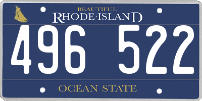 RI license plate 496522