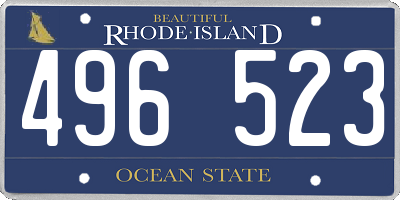 RI license plate 496523