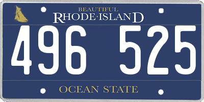 RI license plate 496525