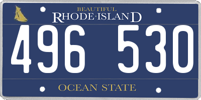 RI license plate 496530