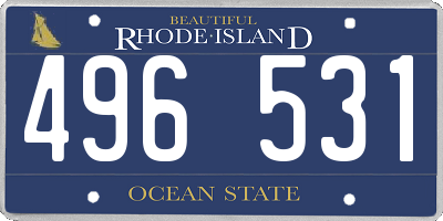 RI license plate 496531