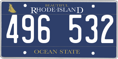 RI license plate 496532
