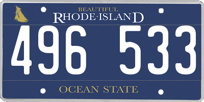 RI license plate 496533
