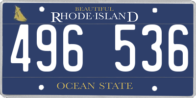 RI license plate 496536
