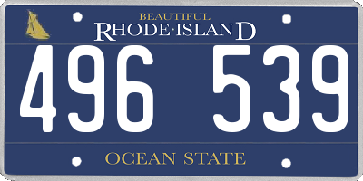 RI license plate 496539