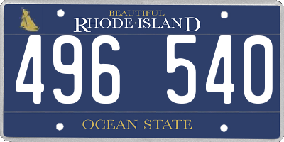 RI license plate 496540