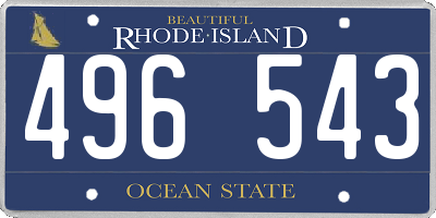 RI license plate 496543