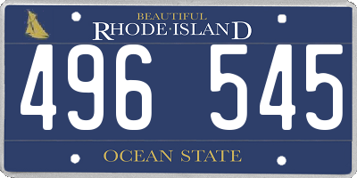 RI license plate 496545