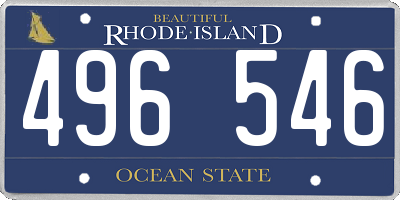 RI license plate 496546