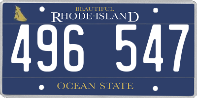 RI license plate 496547