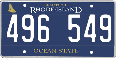 RI license plate 496549