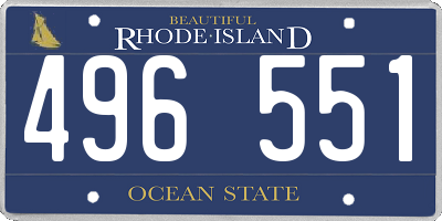 RI license plate 496551