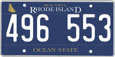 RI license plate 496553