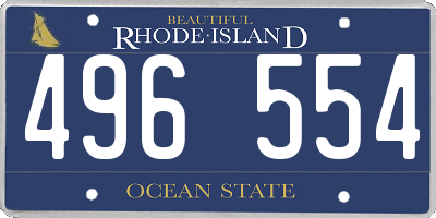 RI license plate 496554
