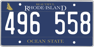 RI license plate 496558