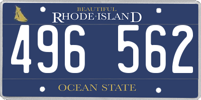 RI license plate 496562