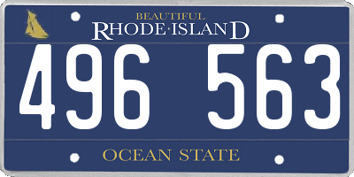 RI license plate 496563