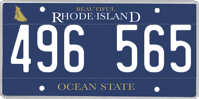 RI license plate 496565