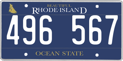 RI license plate 496567