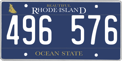 RI license plate 496576