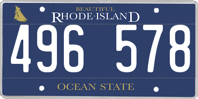 RI license plate 496578