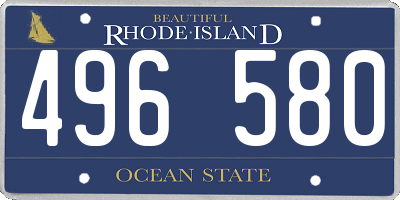 RI license plate 496580