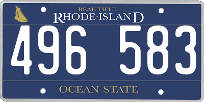 RI license plate 496583