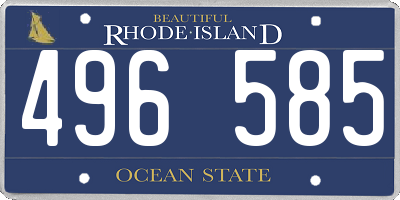RI license plate 496585