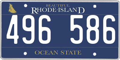 RI license plate 496586