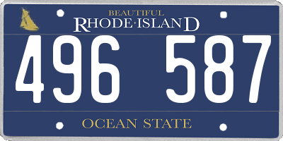 RI license plate 496587
