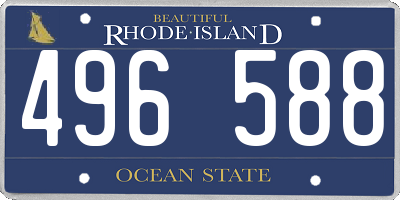 RI license plate 496588