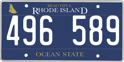 RI license plate 496589