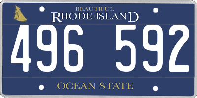 RI license plate 496592