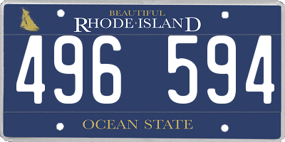 RI license plate 496594