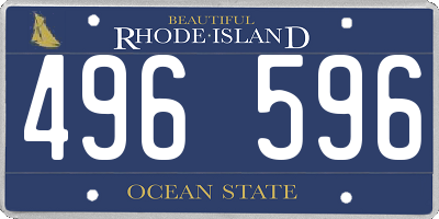 RI license plate 496596