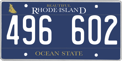 RI license plate 496602