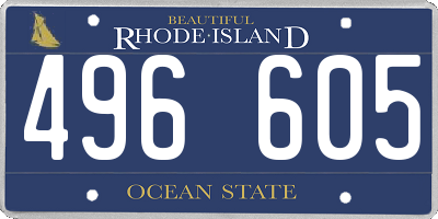 RI license plate 496605