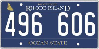 RI license plate 496606