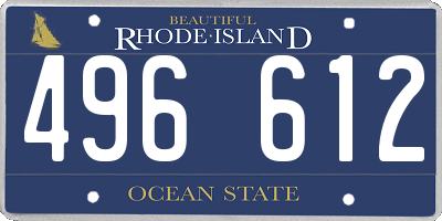 RI license plate 496612