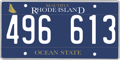 RI license plate 496613