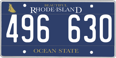 RI license plate 496630