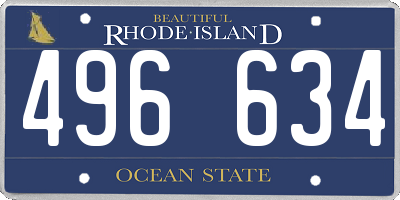 RI license plate 496634