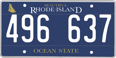 RI license plate 496637