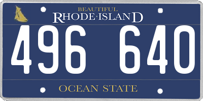 RI license plate 496640