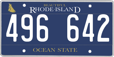RI license plate 496642
