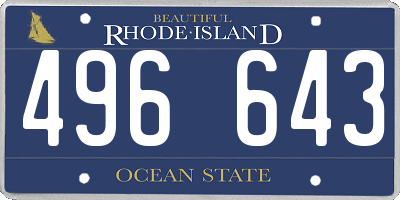 RI license plate 496643