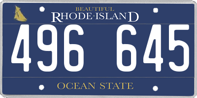 RI license plate 496645